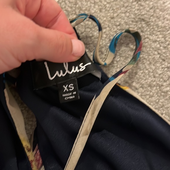 NWT Lulus Gazebo Spirit Navy Blue Floral Print Maxi Dress - Picture 8 of 8